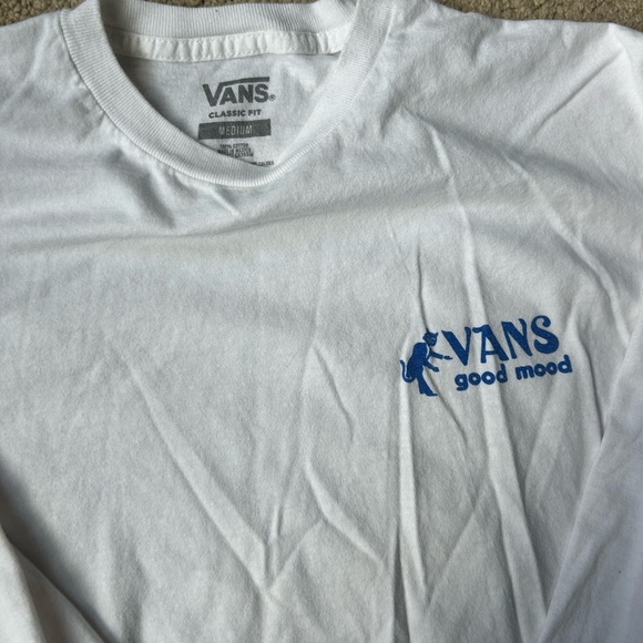 Vans White and Blue Long Sleeve Tee - Picture 2 of 3